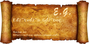 Eötvös Gábor névjegykártya