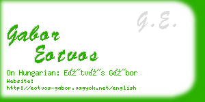 gabor eotvos business card
